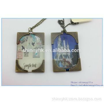 2014 wholesale fashion stainless steel square pendant for lady's accessory